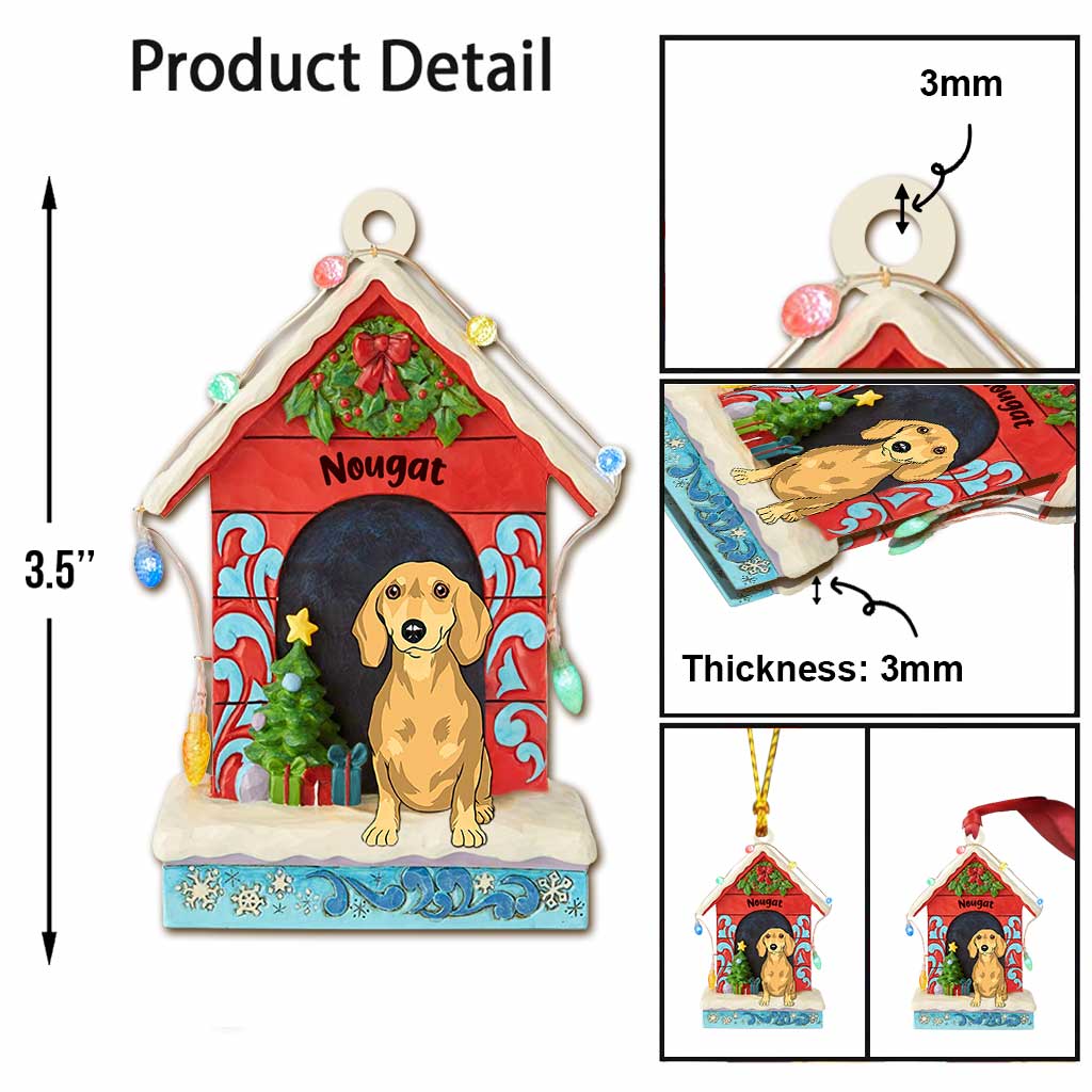 Love My Dog - Personalized Christmas Dog Transparent Ornament