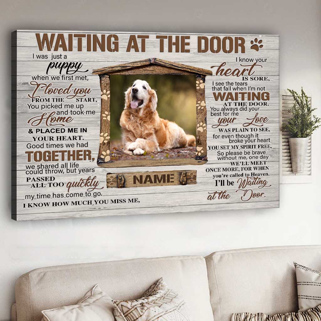 Waiting At The Door - Personalized Dog Canvas And Poster