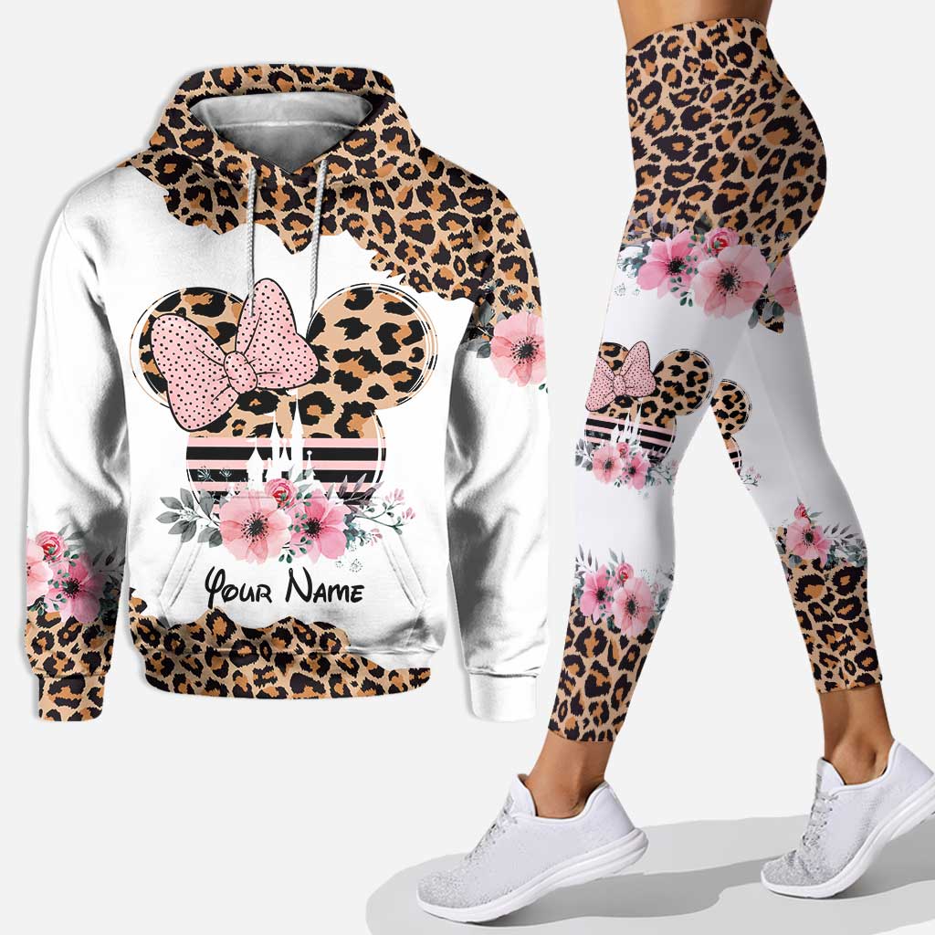 Leopard Mouse Ears - Personalized Mother's Day Hoodie And Leggings