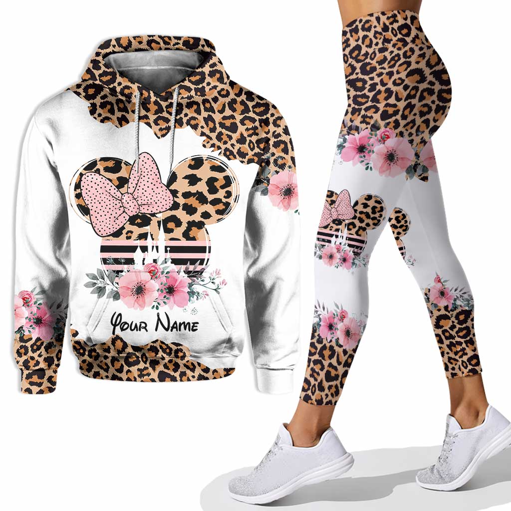 Leopard Mouse Ears - Personalized Mother's Day Hoodie And Leggings