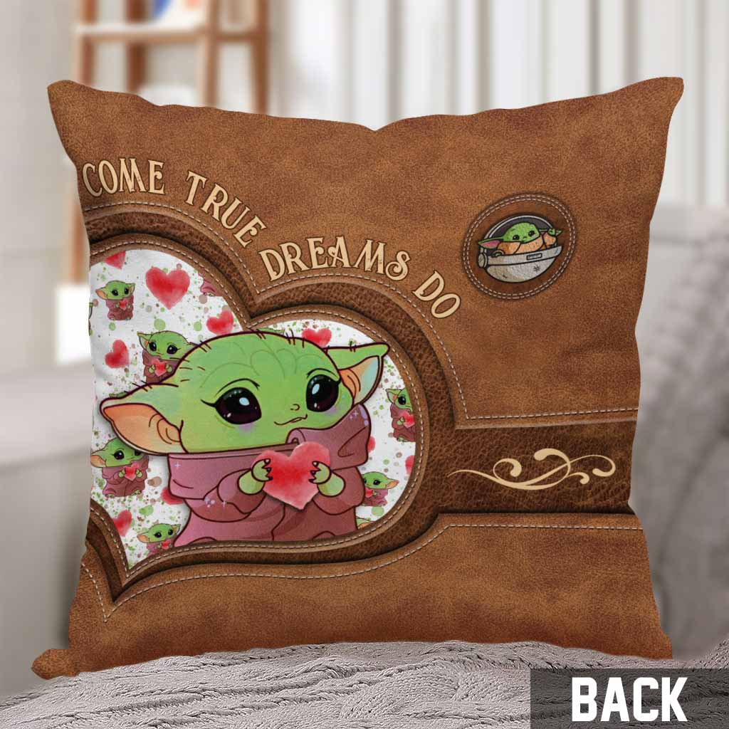 Come True Dreams Do - Personalized Throw Pillow With Leather Pattern Print