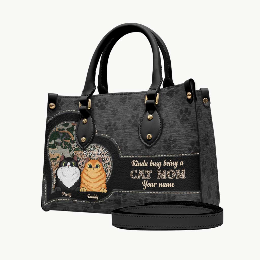 Cat Mom - Personalized Cat Leather Handbag