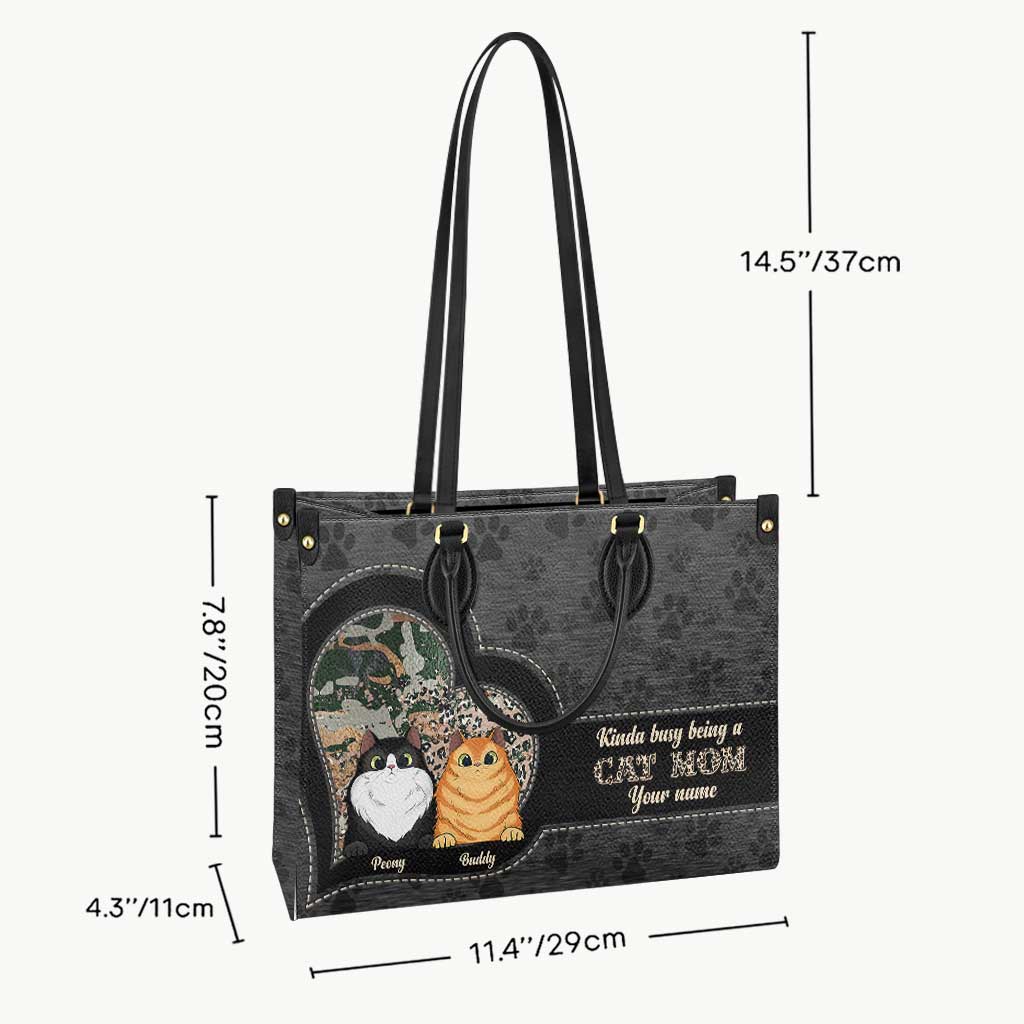 Cat Mom - Personalized Cat Leather Handbag