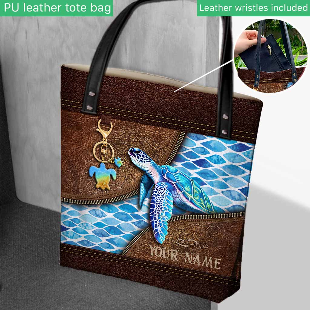 Salty Lil' Beach - Turtle Personalized  Tote Bag