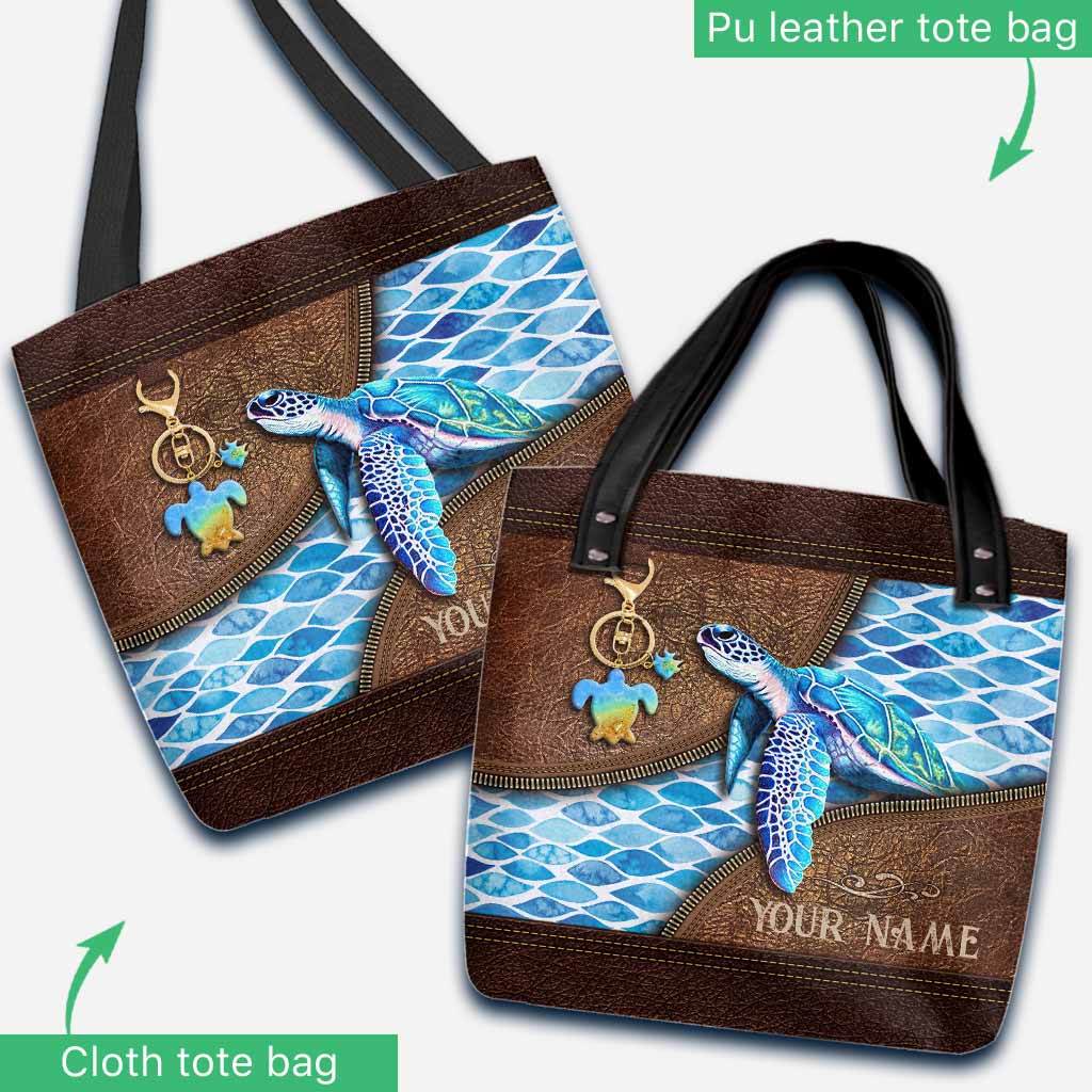 Salty Lil' Beach - Turtle Personalized  Tote Bag