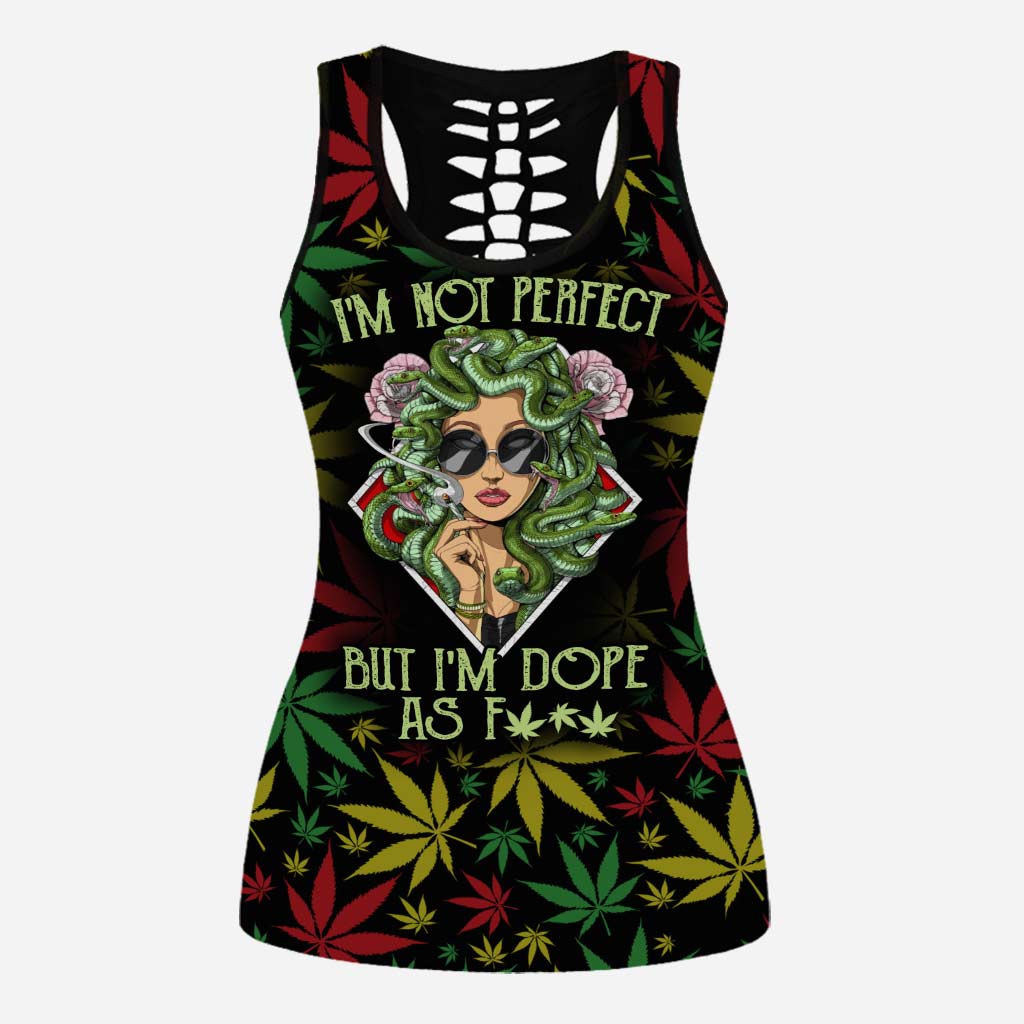 I'm Not Perfect - Personalized Weed Hollow Tank Top and Leggings