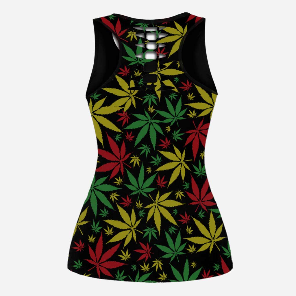 I'm Not Perfect - Personalized Weed Hollow Tank Top and Leggings