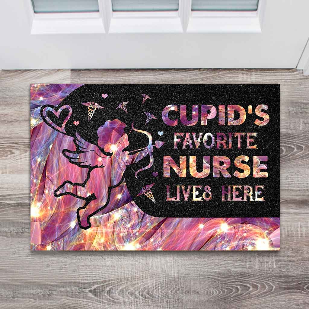 Cupid's Favorite Nurse Lives Here - Nurse Doormat