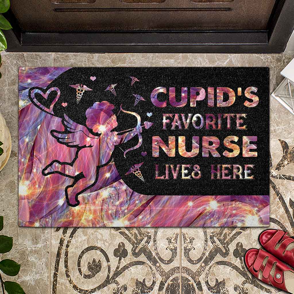 Cupid's Favorite Nurse Lives Here - Nurse Doormat