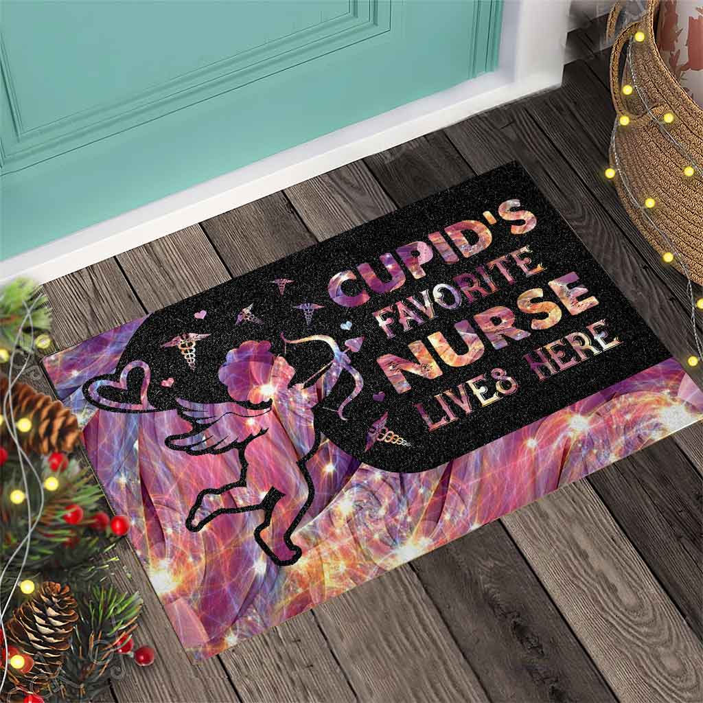 Cupid's Favorite Nurse Lives Here - Nurse Doormat