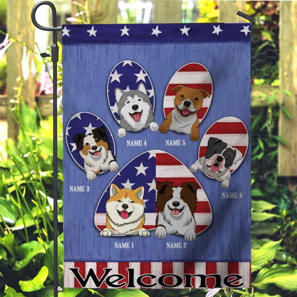 Welcome - Dog Personalized Garden Flag