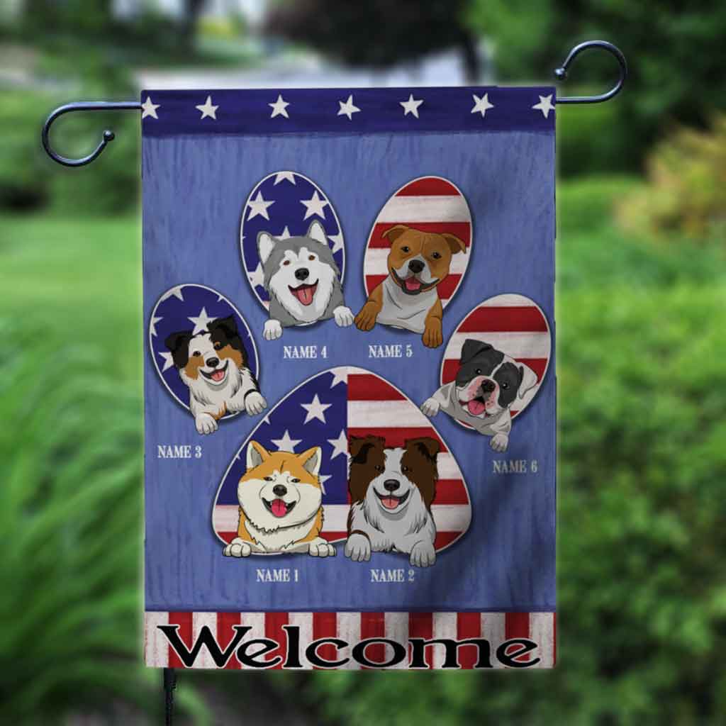 Welcome - Dog Personalized Garden Flag