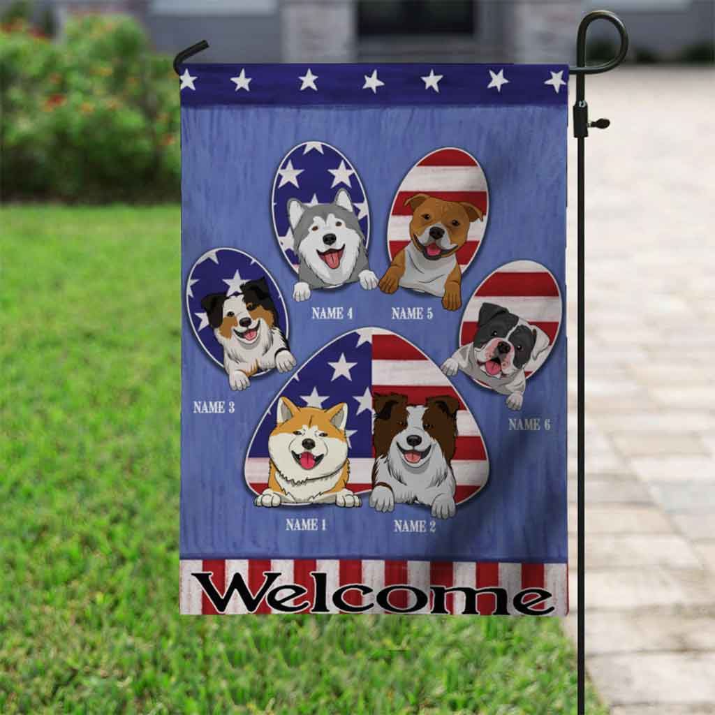 Welcome - Dog Personalized Garden Flag