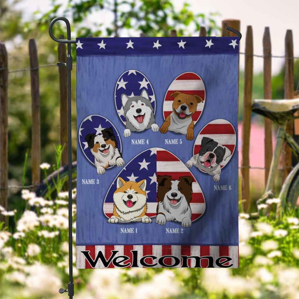 Welcome - Dog Personalized Garden Flag