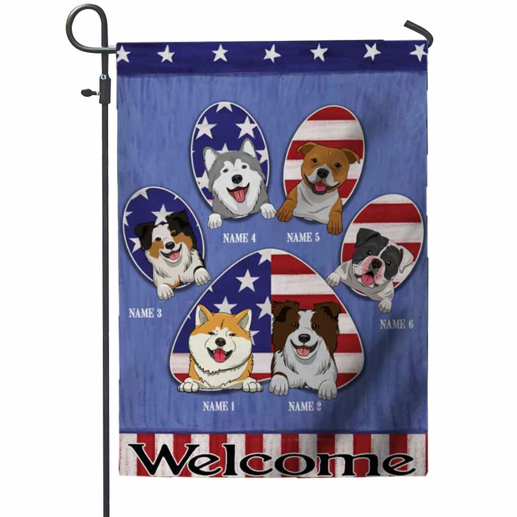 Welcome - Dog Personalized Garden Flag