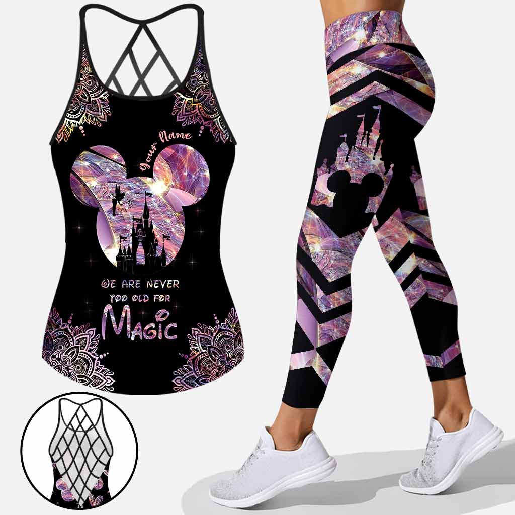 We're Never Too Old For Magic - Personalized Mouse Cross Tank Top and Leggings