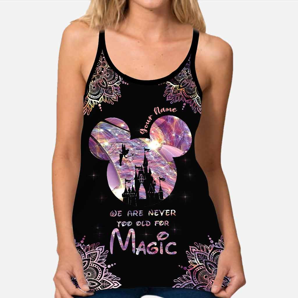 We're Never Too Old For Magic - Personalized Mouse Cross Tank Top and Leggings