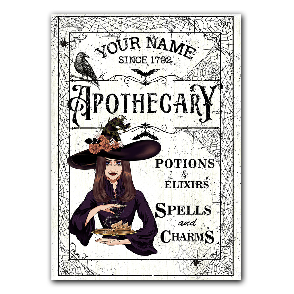 Spells And Charms - Personalized Witch Rectangle Metal Sign