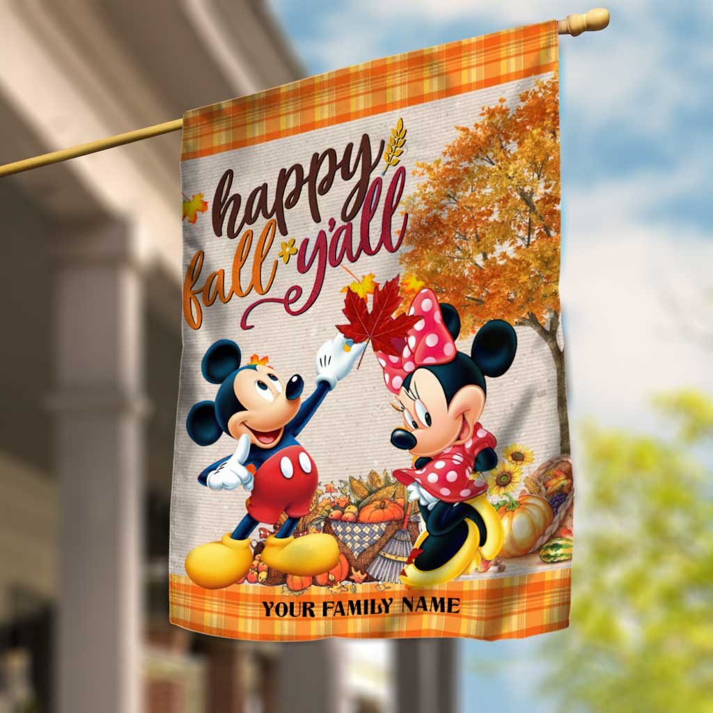 Happy Fall - Personalized Fall Mouse House Flag
