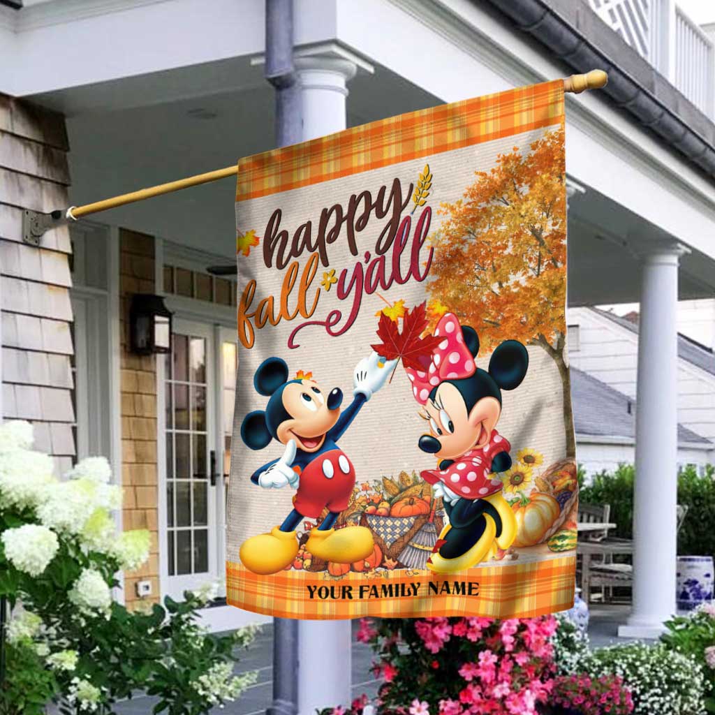 Happy Fall - Personalized Fall Mouse House Flag