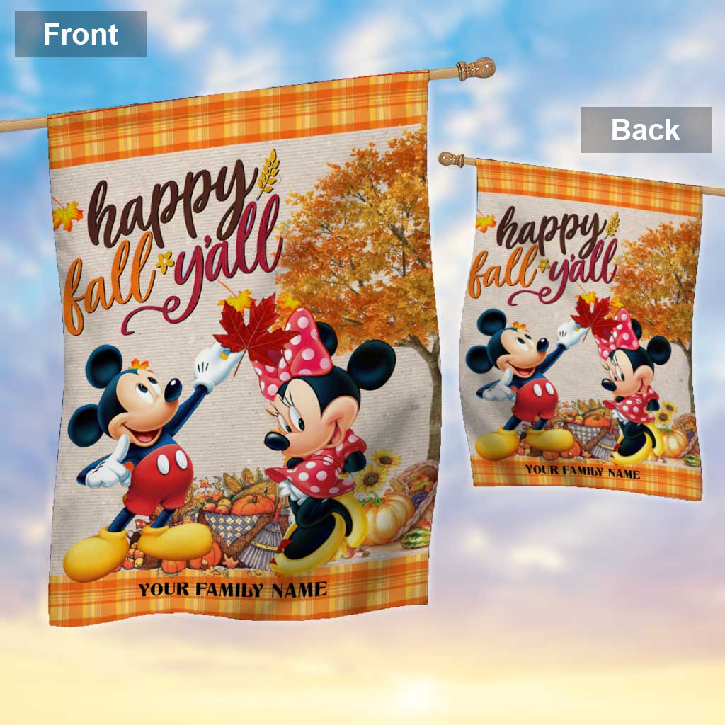 Happy Fall - Personalized Fall Mouse House Flag