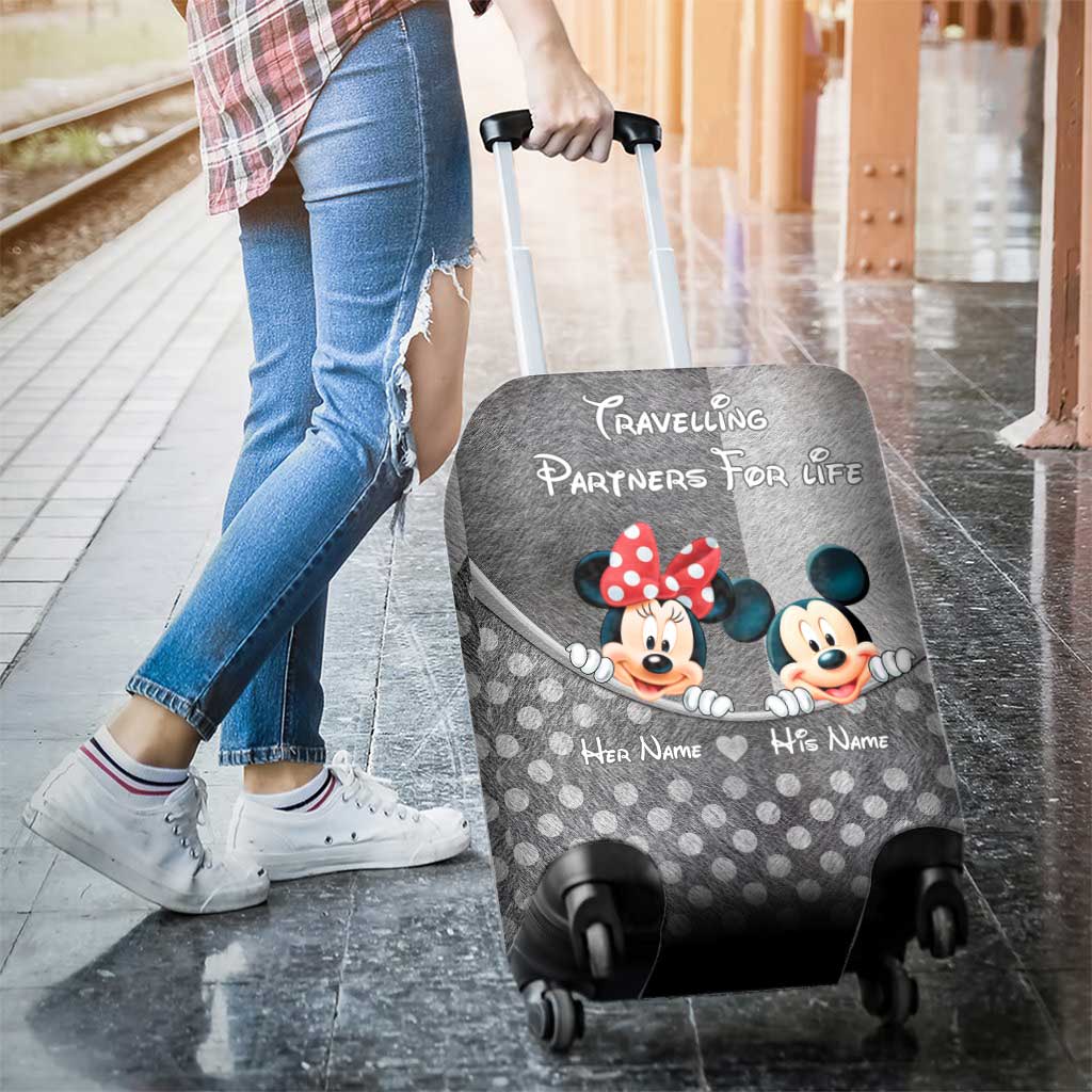 Traveling Partners For Life - Personalized Mouse Luggage Cover