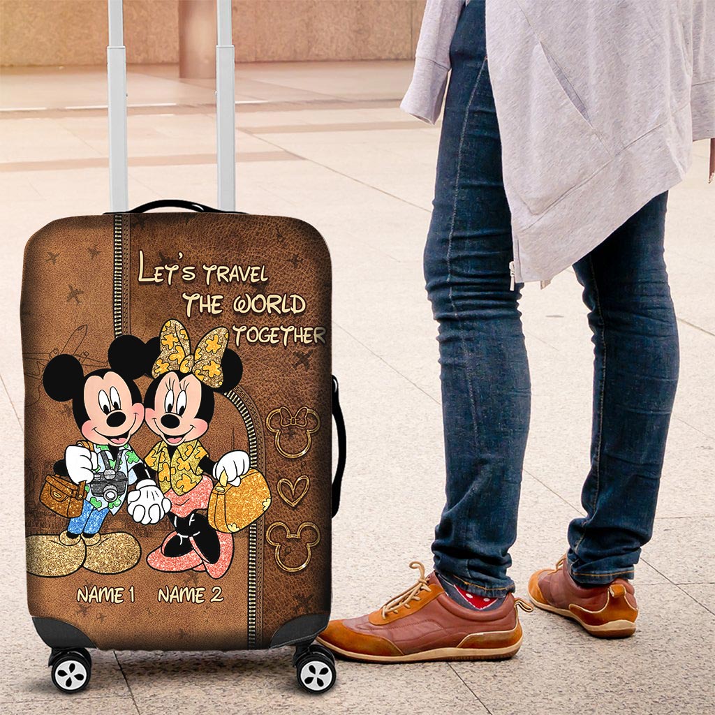 Let's Travel The World Together - Personalized Mouse Luggage Cover