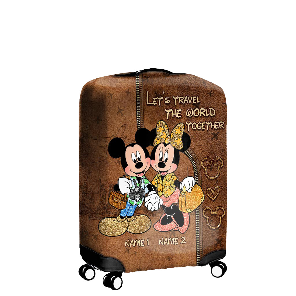 Let's Travel The World Together - Personalized Mouse Luggage Cover