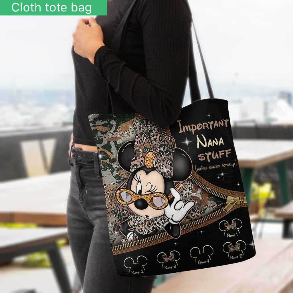 Important Nana Stuff - Personalized Mother's Day Mouse Tote Bag