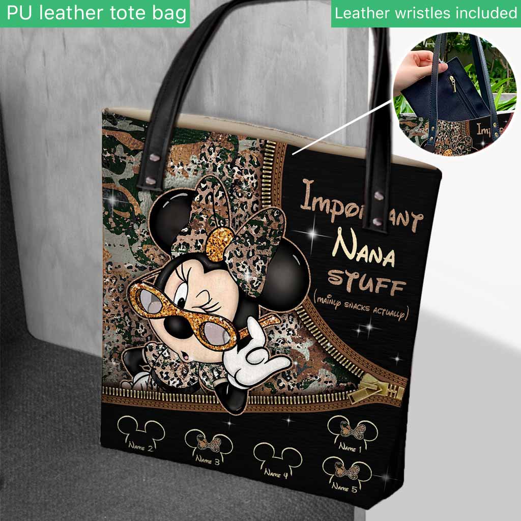 Important Nana Stuff - Personalized Mother's Day Mouse Tote Bag