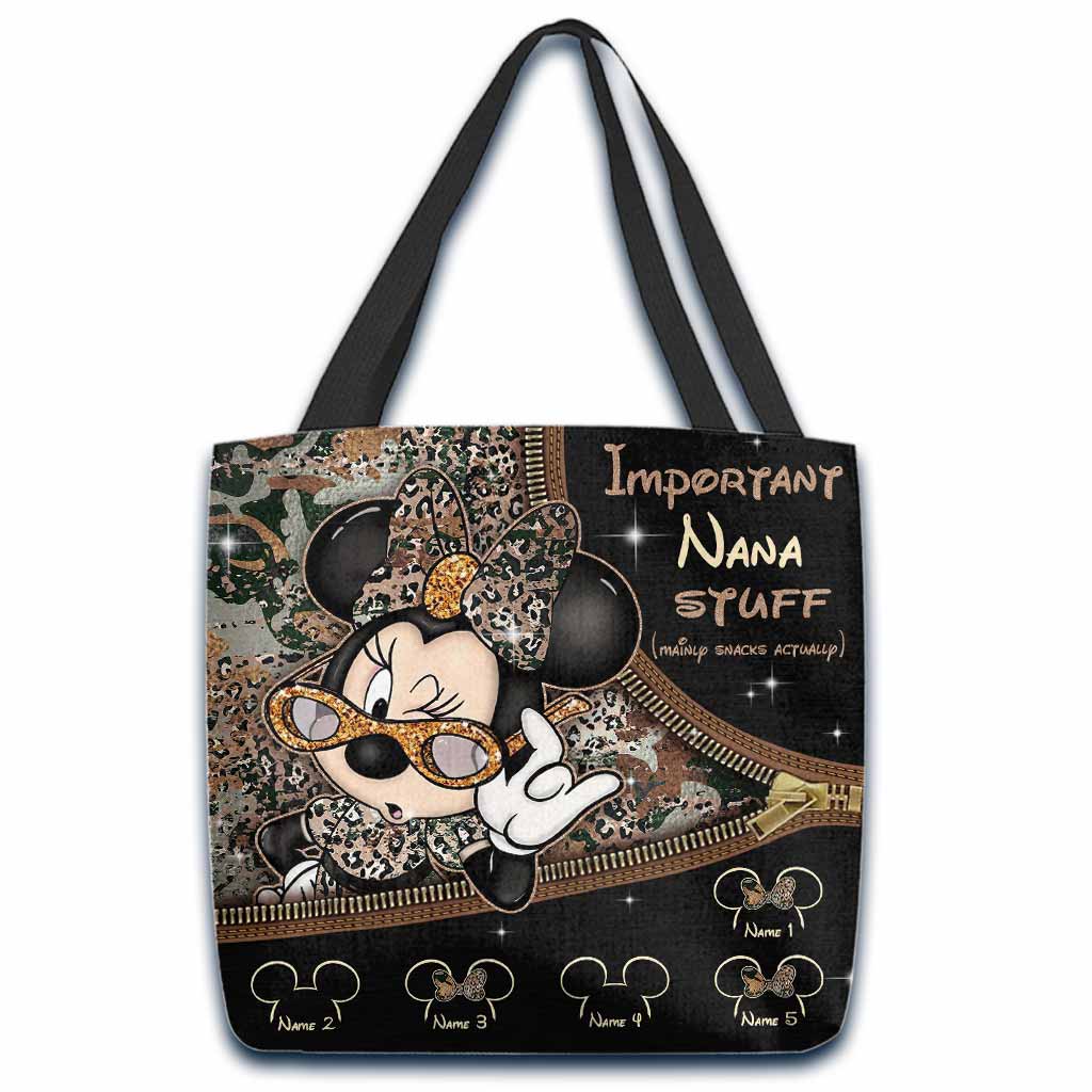 Important Nana Stuff - Personalized Mother's Day Mouse Tote Bag