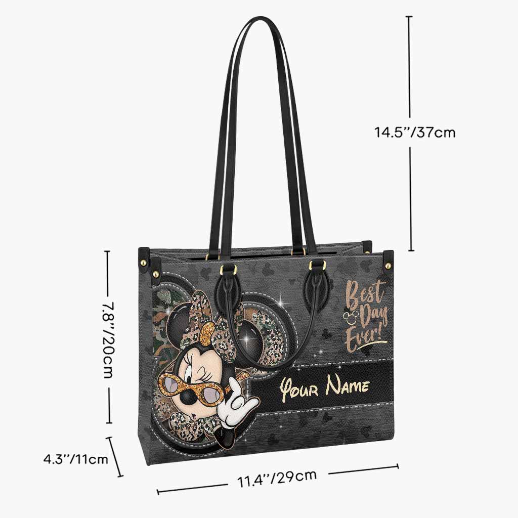 Best Day Ever Mouse Ears - Personalized Leather Handbag