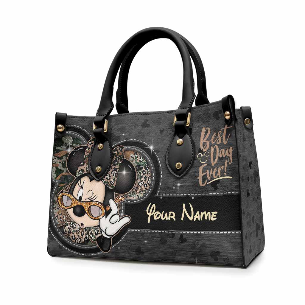 Best Day Ever Mouse Ears - Personalized Leather Handbag