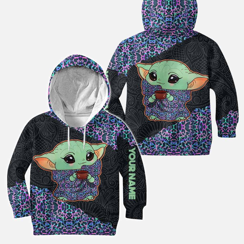 Too Cute I Am Holographic Leopard - Personalized Hoodie and Leggings