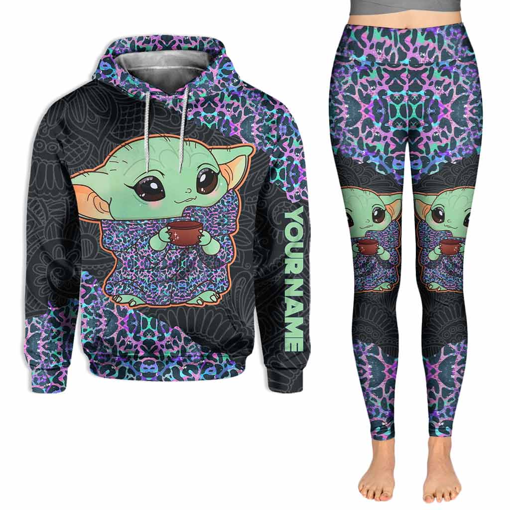 Too Cute I Am Holographic Leopard - Personalized Hoodie and Leggings