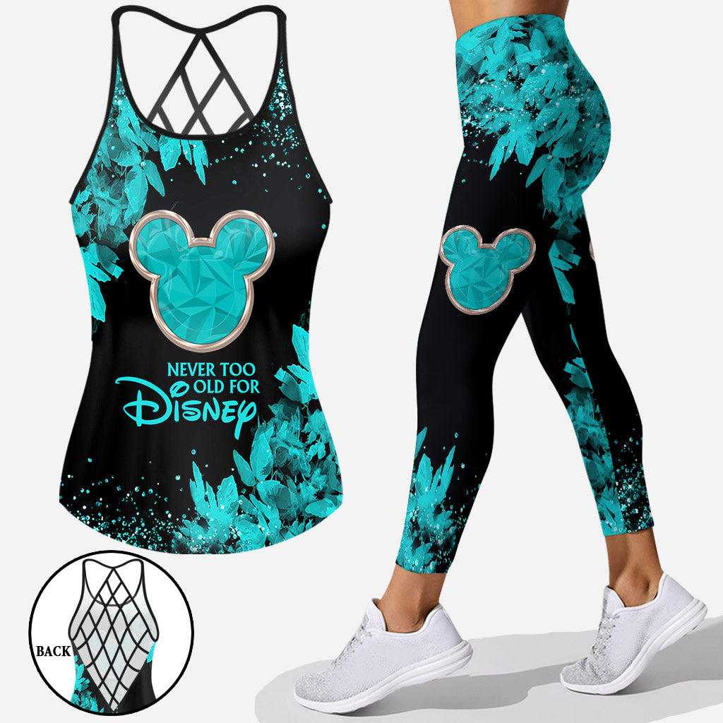 Never Too Old For Disney - Mouse Cross Tank Top and Leggings