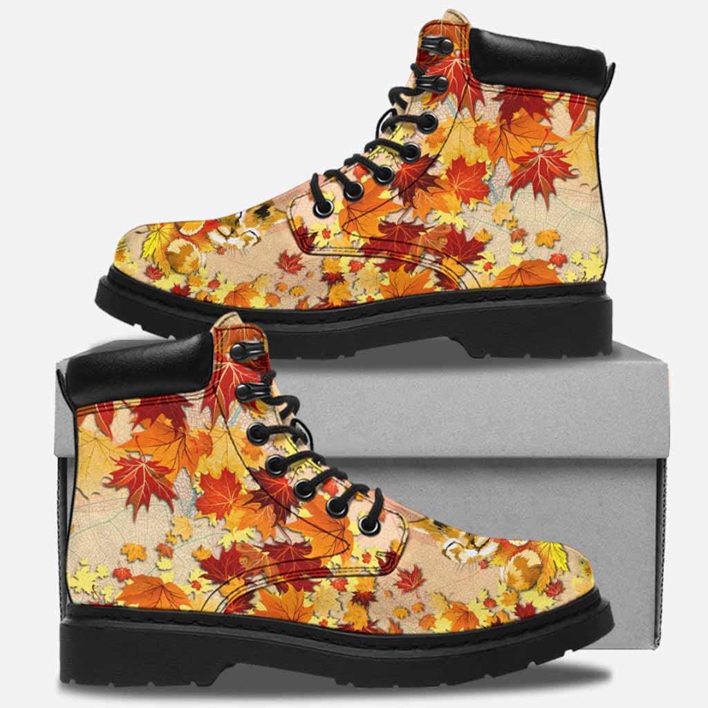 Autumn Maple Leaf Inspired - Cat All Season Boots