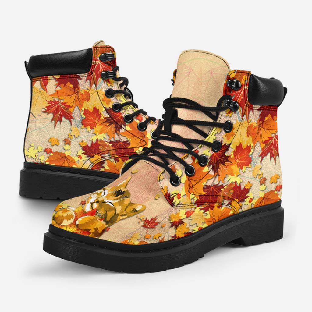 Autumn Maple Leaf Inspired - Cat All Season Boots