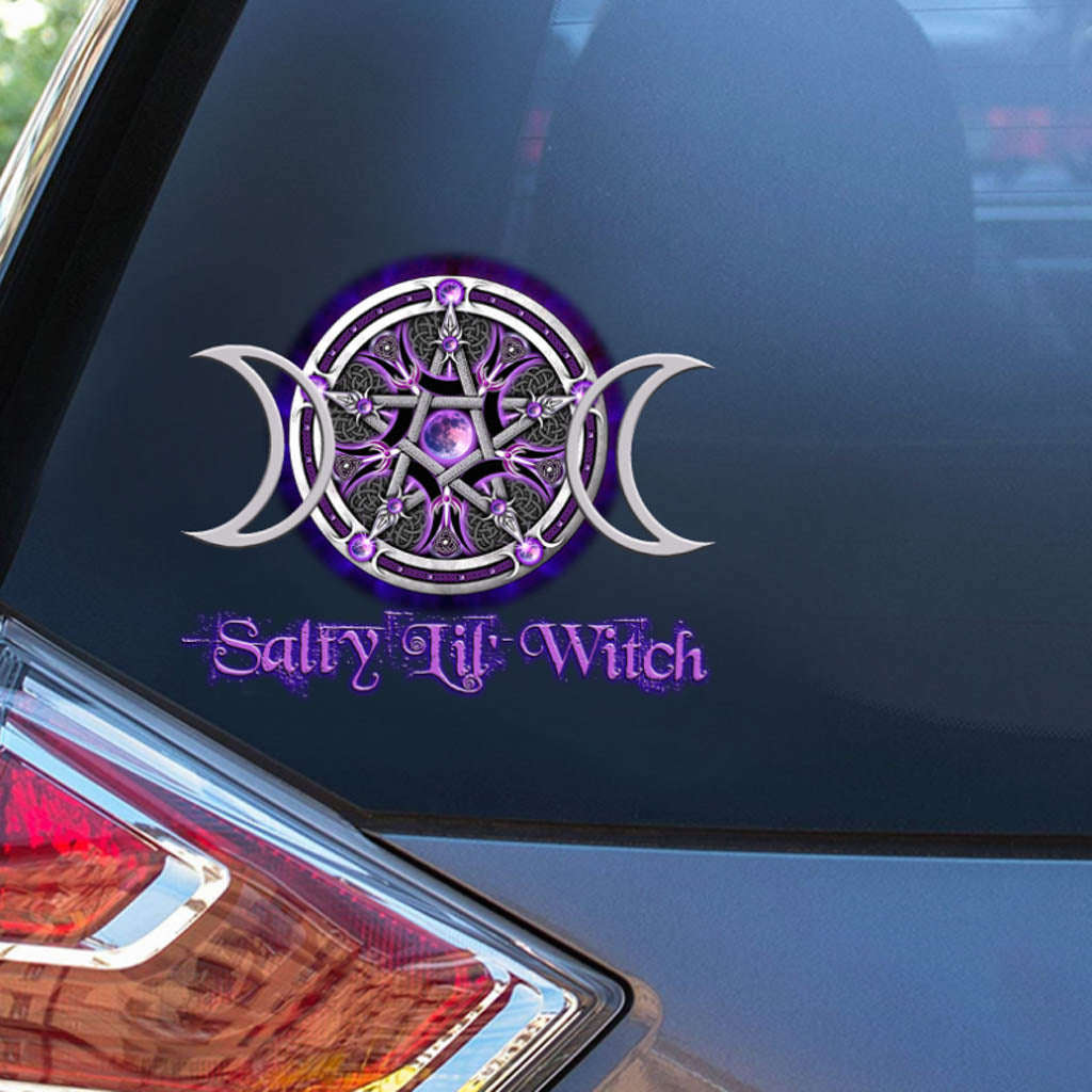 Salty Lil' Witch Purple Tripple Moon Decal Full