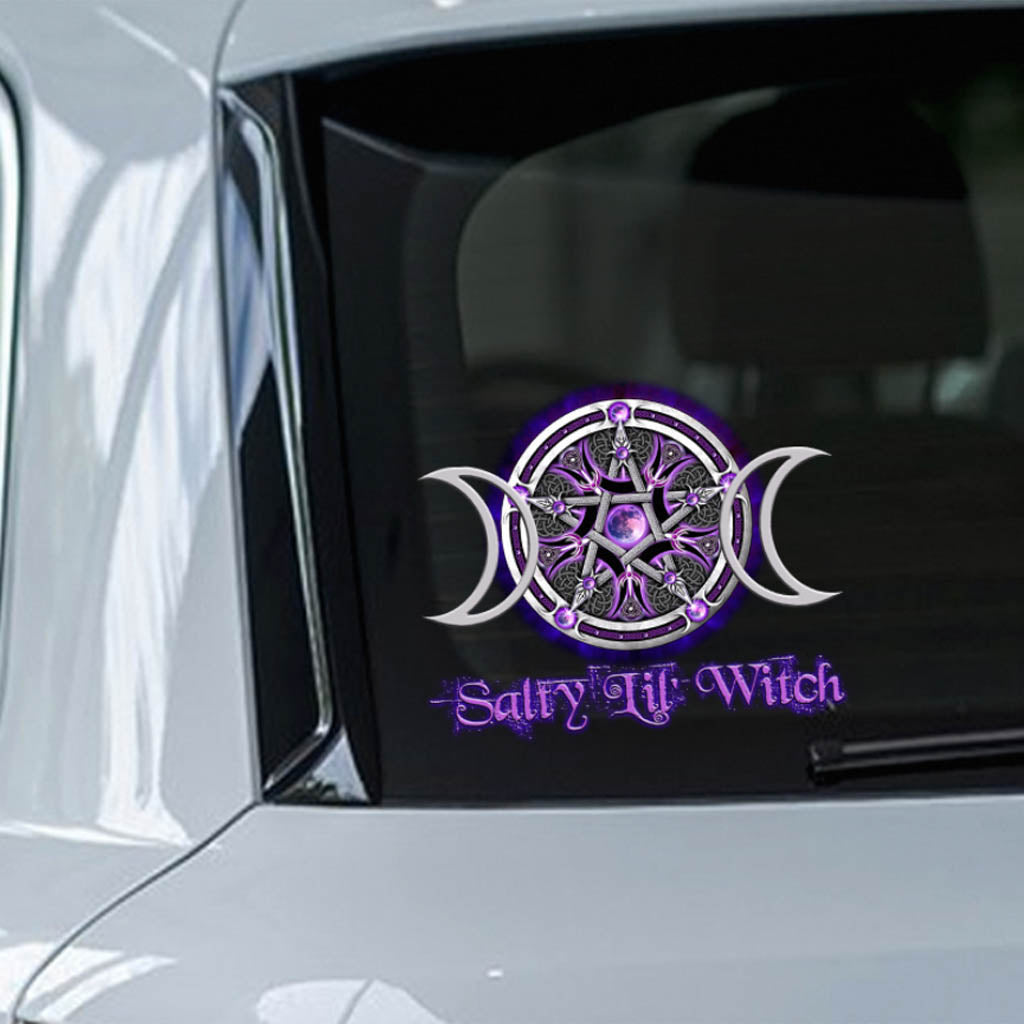 Salty Lil' Witch Purple Tripple Moon Decal Full