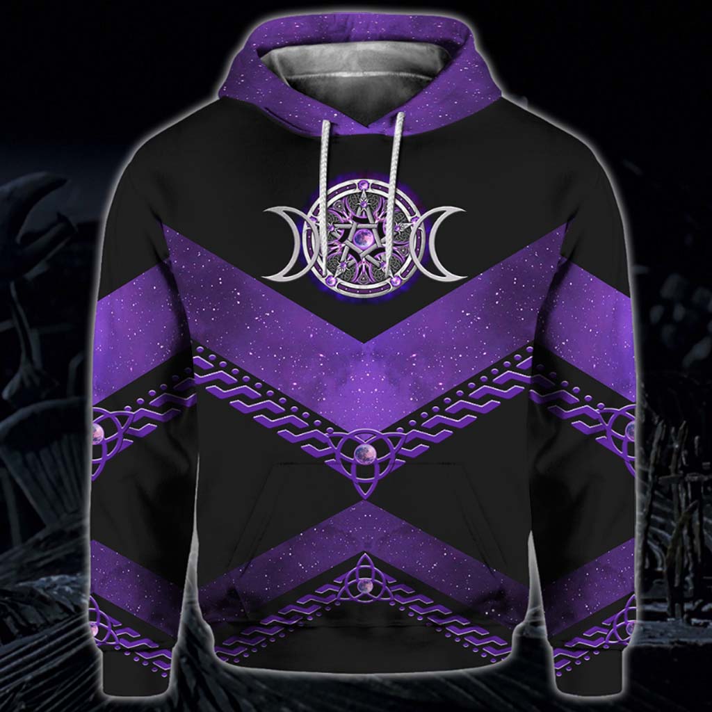 Unique Purple Triple Moon Witch All Over T-shirt and Hoodie