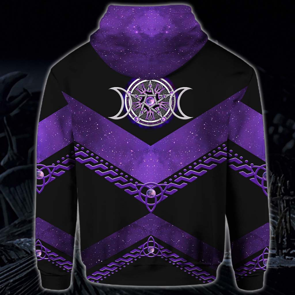 Unique Purple Triple Moon Witch All Over T-shirt and Hoodie