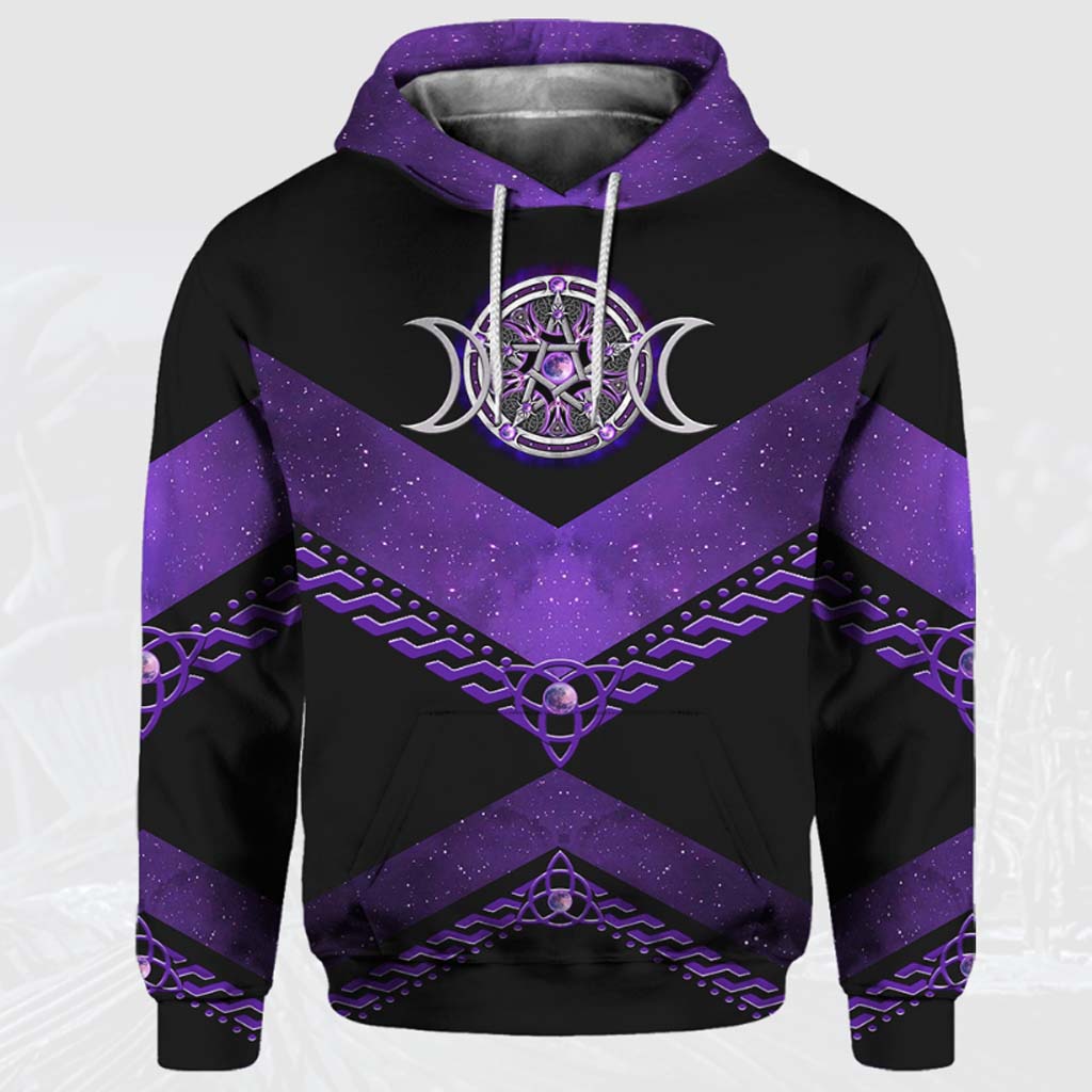 Unique Purple Triple Moon Witch All Over T-shirt and Hoodie