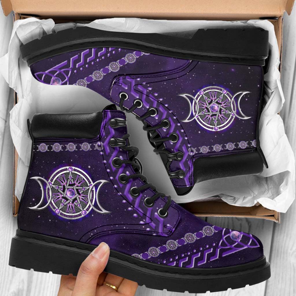 Purple Triple Moon Witch All Season Boots