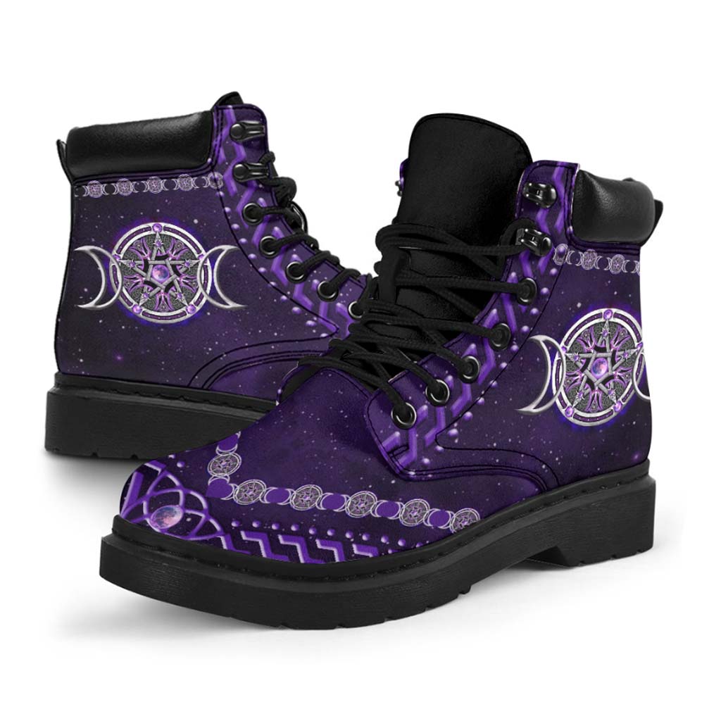 Purple Triple Moon Witch All Season Boots