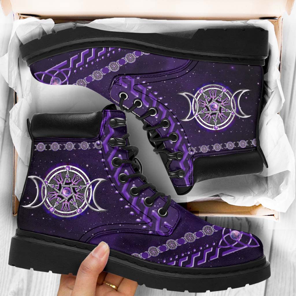 Purple Triple Moon Witch All Season Boots