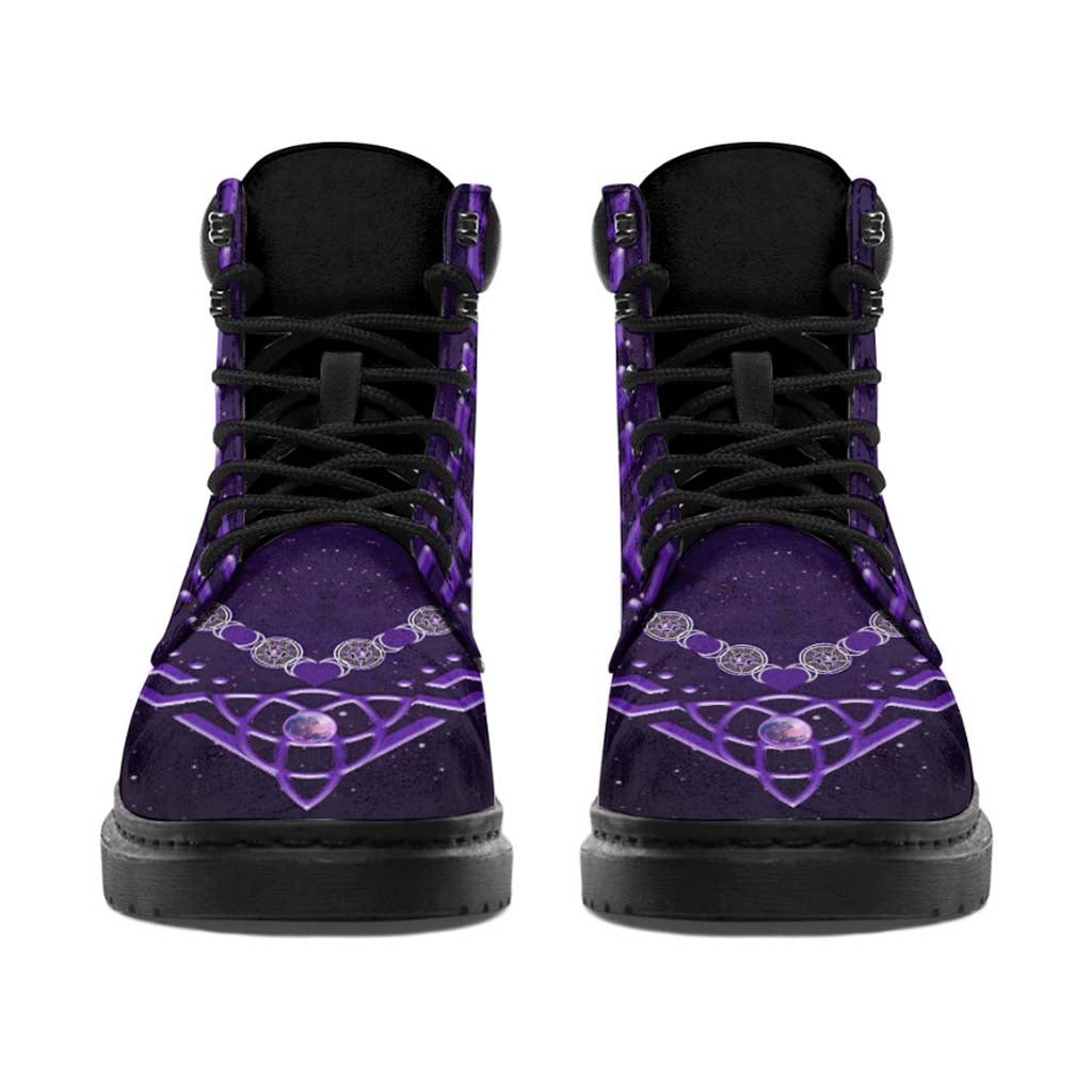 Purple Triple Moon Witch All Season Boots