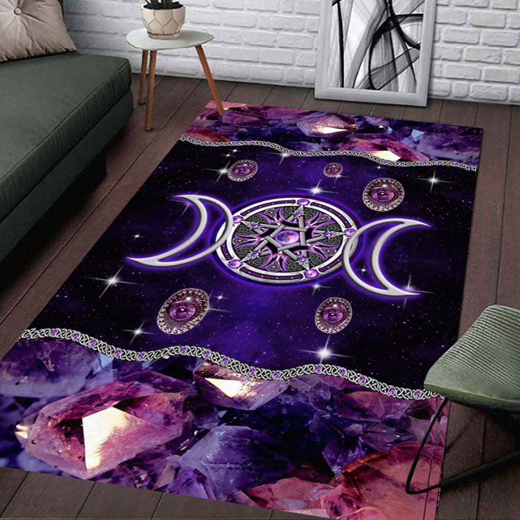 Purple Triple Moon Witch 3D Printed Rug