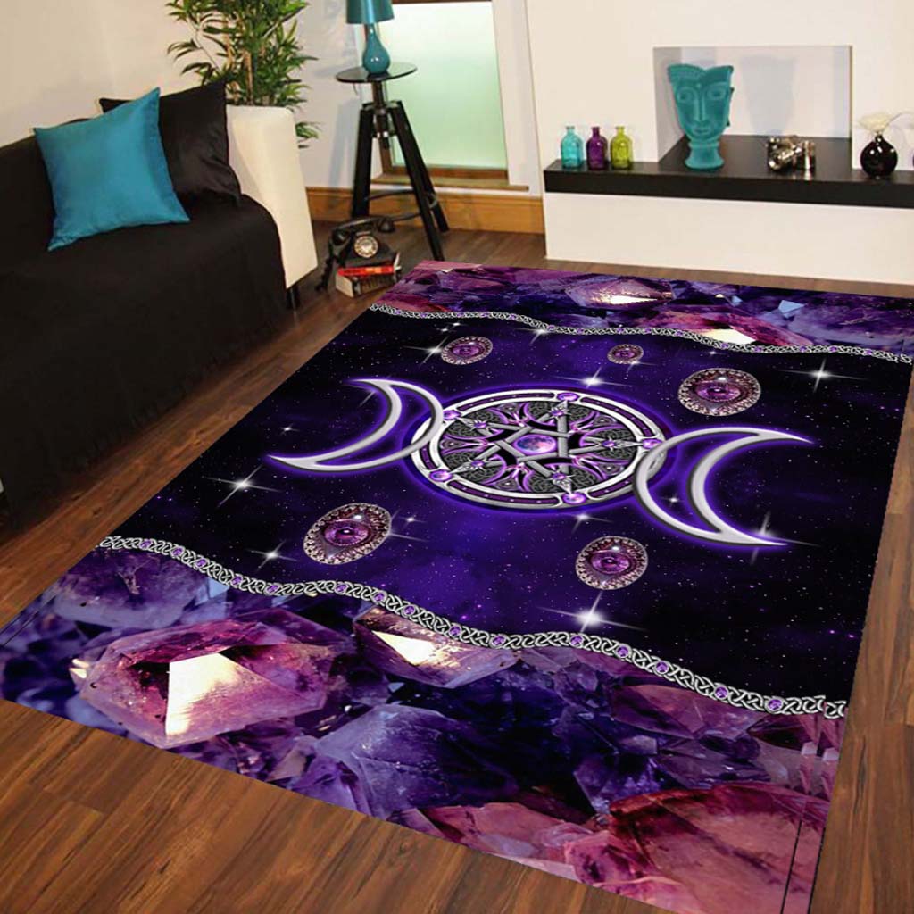 Purple Triple Moon Witch 3D Printed Rug