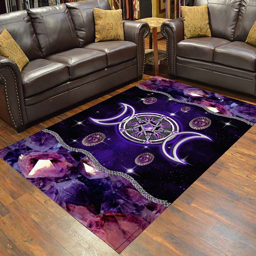 Purple Triple Moon Witch 3D Printed Rug